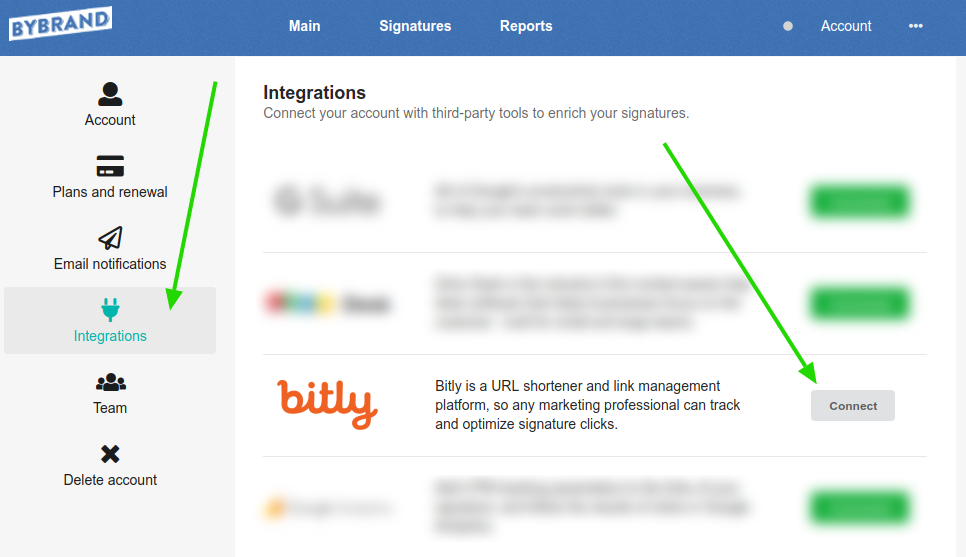 Bitly integration