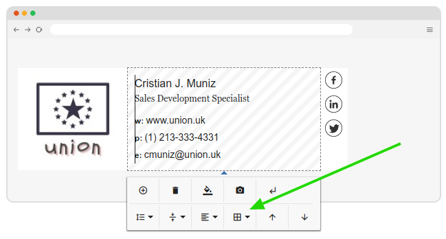 Working with borders in email signature