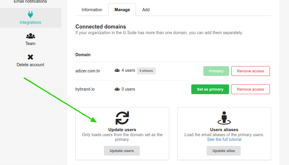 Load all users of G Suite