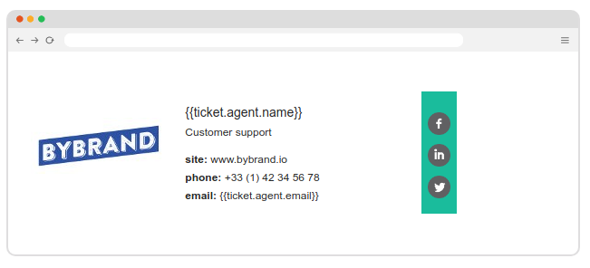 Assinatura de e-mail exemplo para Freshdesk