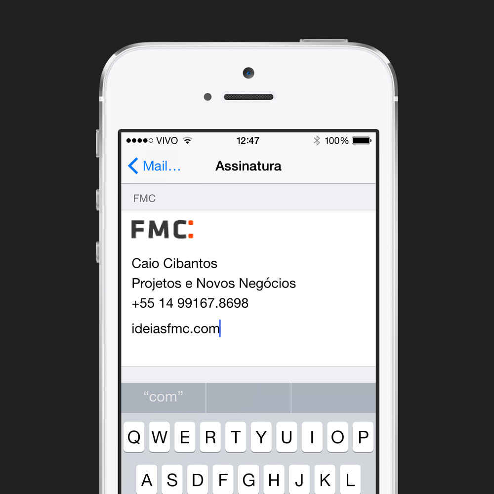 Email Signature on iPhone - Step 2