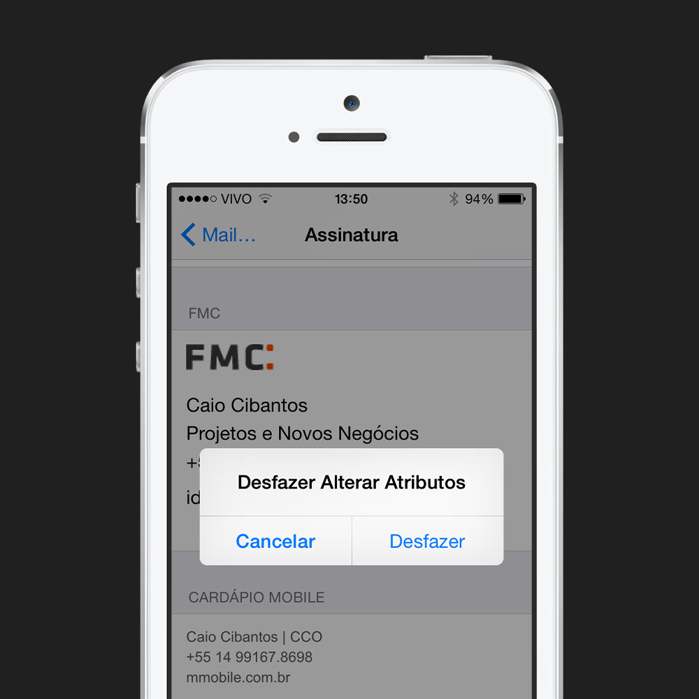 Email Signature on iPhone - Step 3