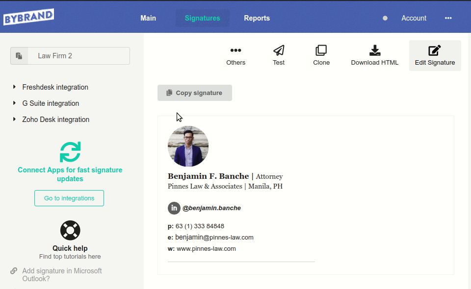 Download HTML Email Signature