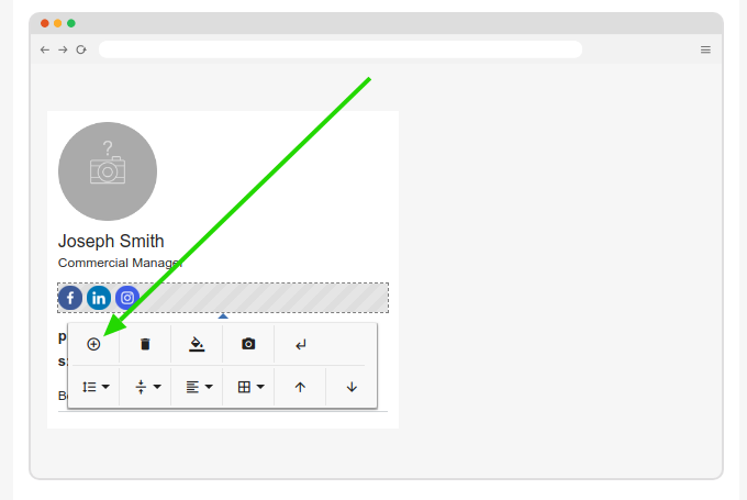 Add option in email signature