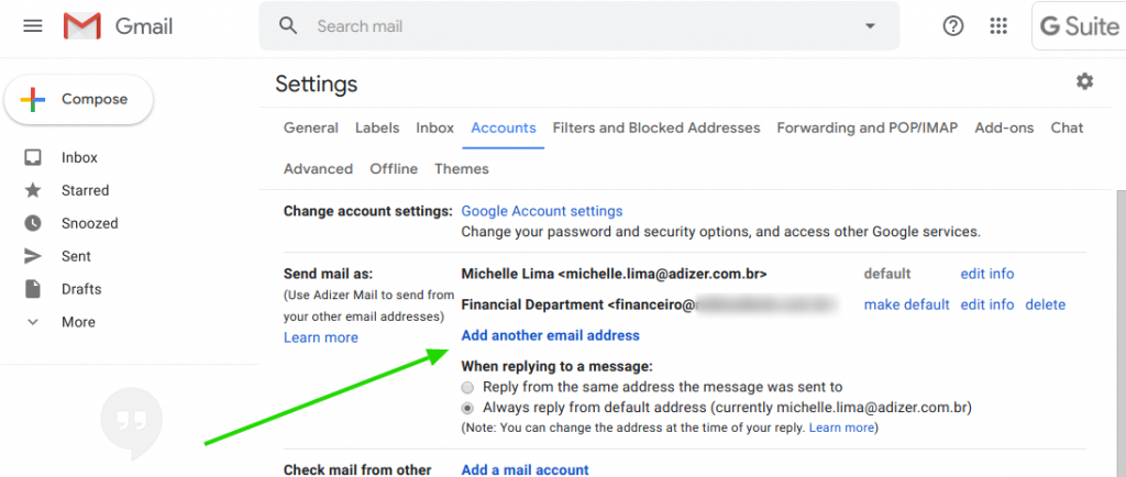 Gmail settings