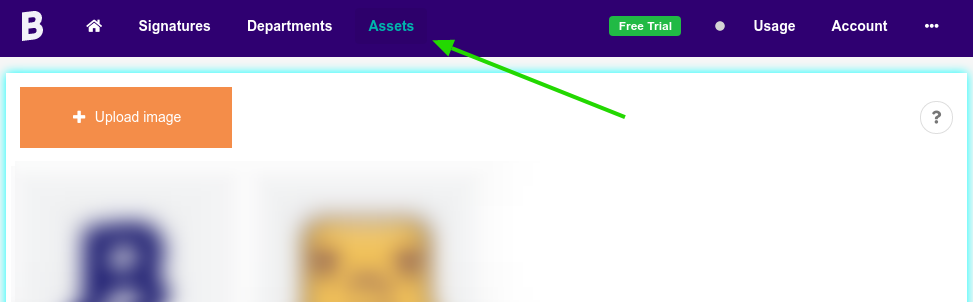 Upload images assets to signature