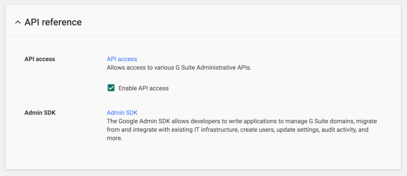 Google Workspace API enable