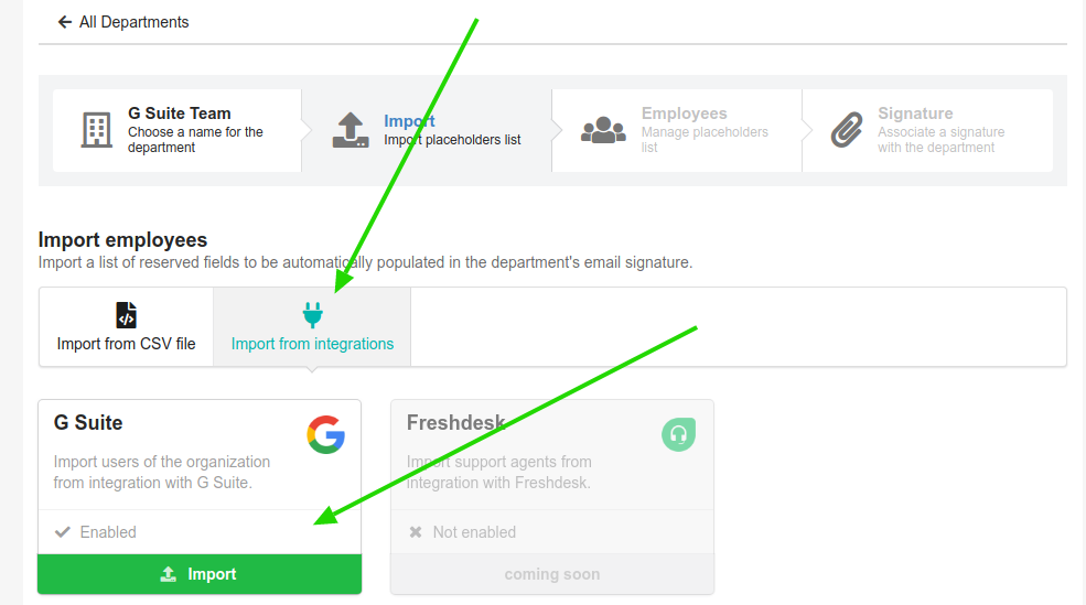 Import from G Suite
