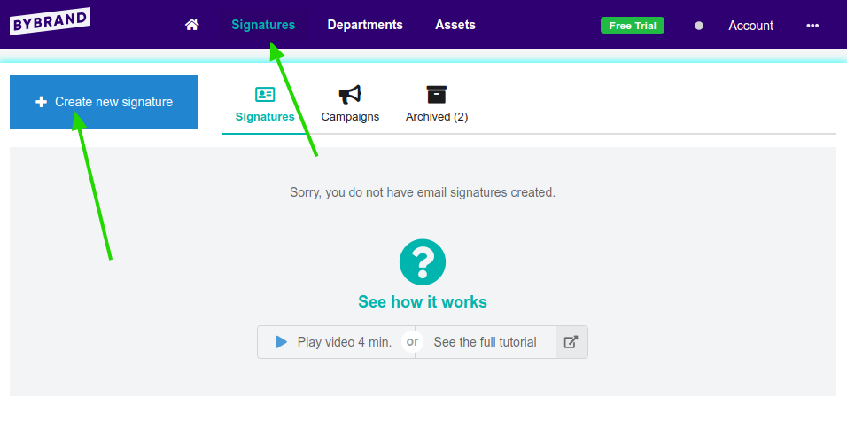 Creating your first email signature.