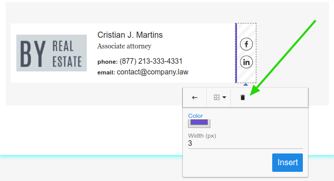 Remove email signature border