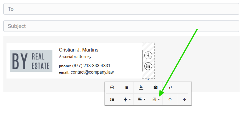 Working with borders in email signature