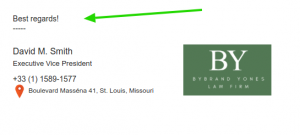 email signature examples best regards