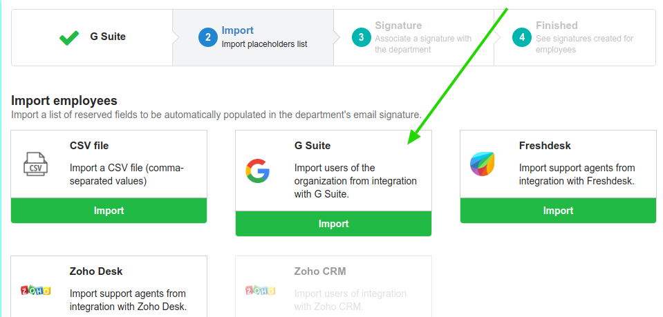 integration Google Workspace in department