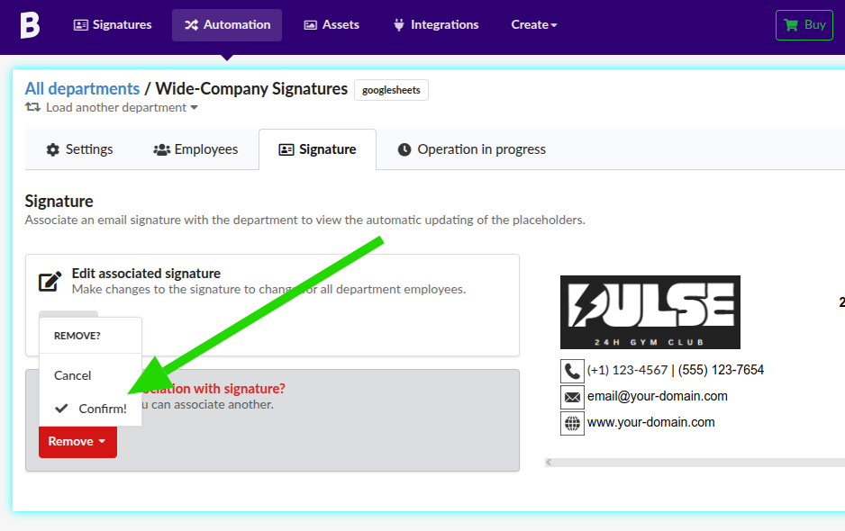 Automation signature remove.