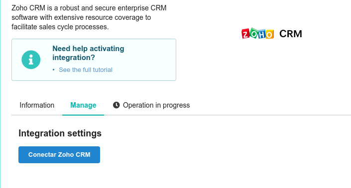 Zoho CRM OAuth2 connection