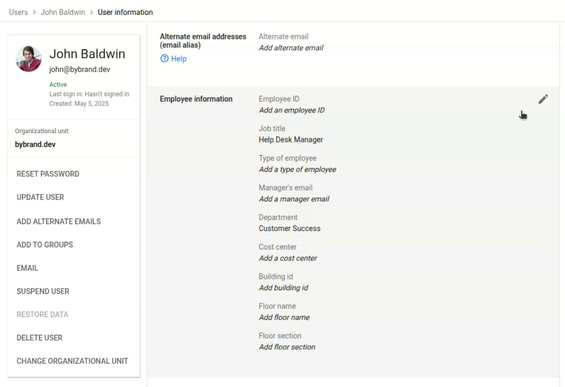 Directory with multi-valued fields.