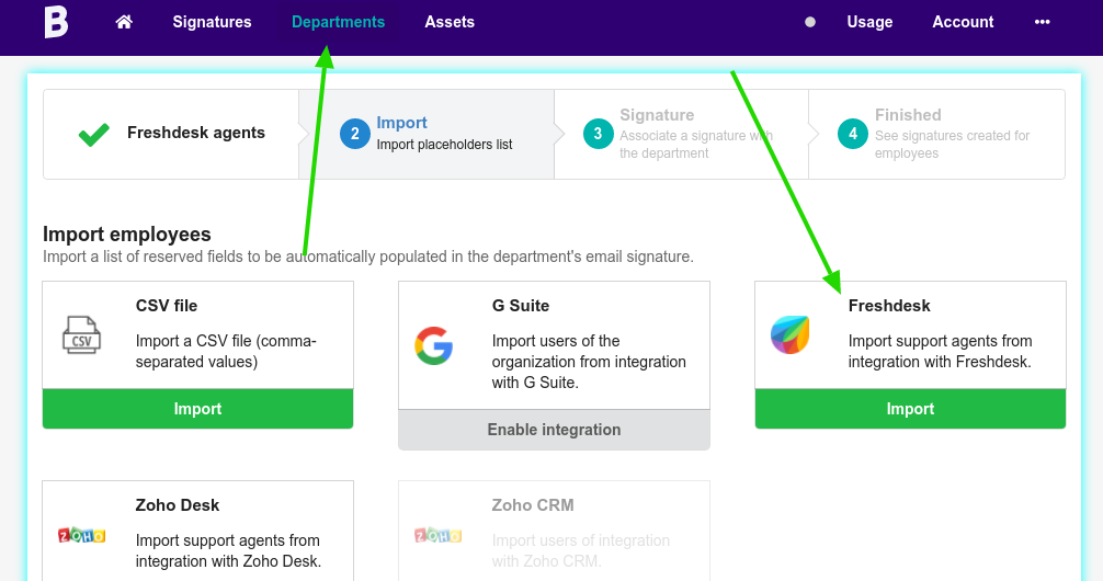 Import from Freshdesk integration