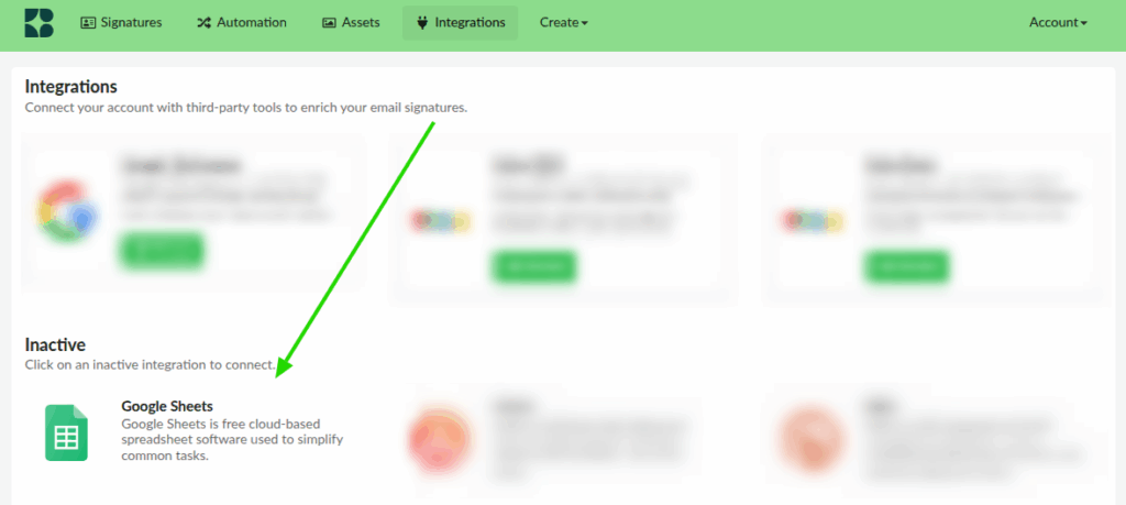 Bybrand + Google Sheets integration