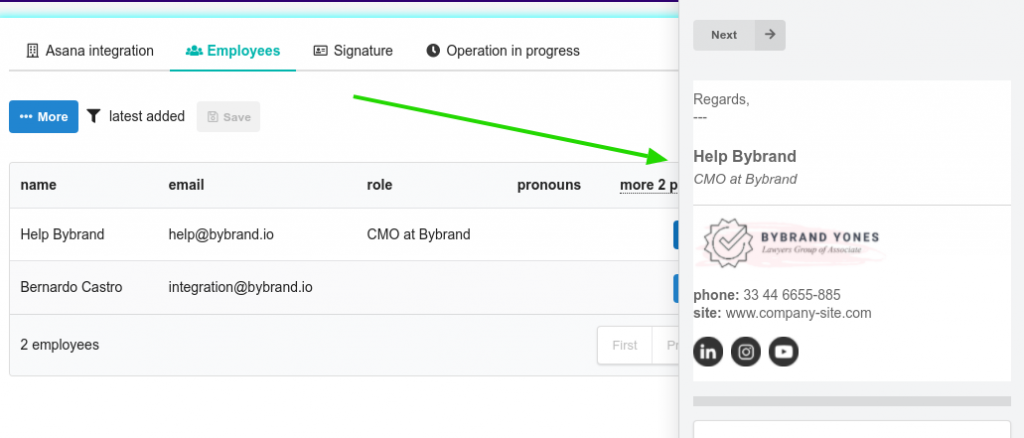 Asana example email signature automatically generated.