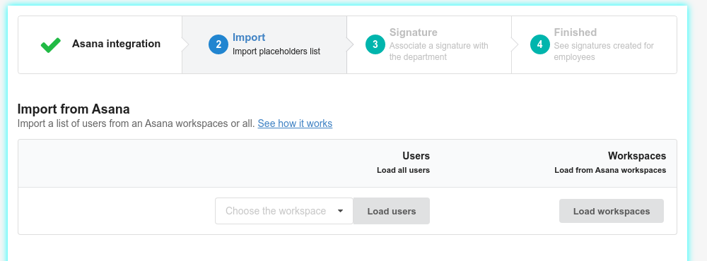 Load users from a simple Asana workspace or multiples workspaces