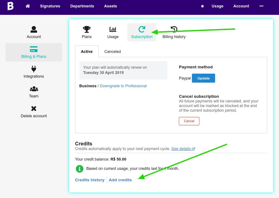 Adding pre-payments to the balance