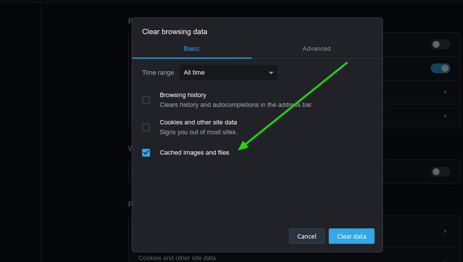 Clear image cache