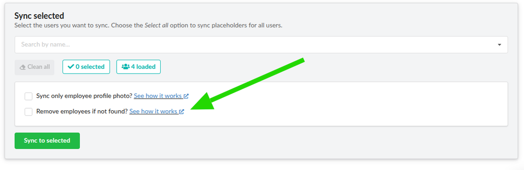Option to remove inactive employees.