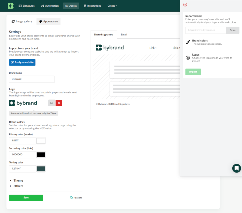 Bybrand Ativos da marca - Aparência.