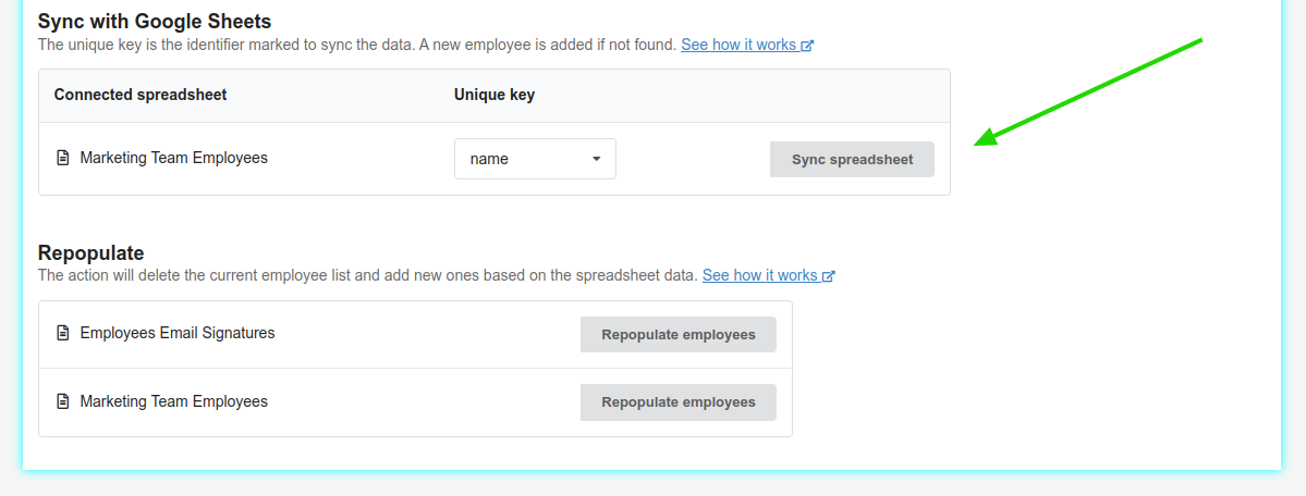Sync data with a Google Sheets spreadsheet - Bybrand
