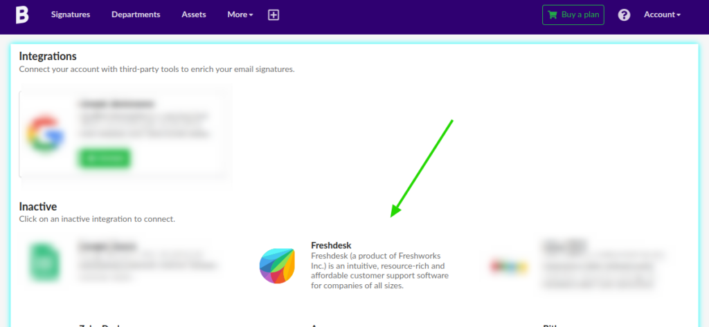 Lista integração Freshdesk