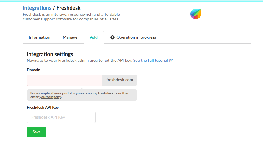 Freshdesk integration manager