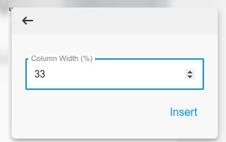 Configuration example for internal columns.