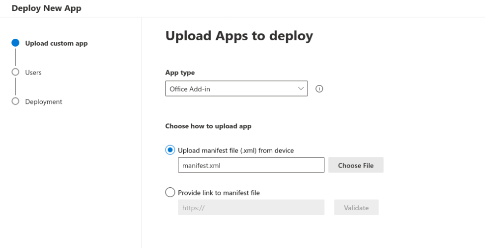 Carregar aplicativos para implantar.