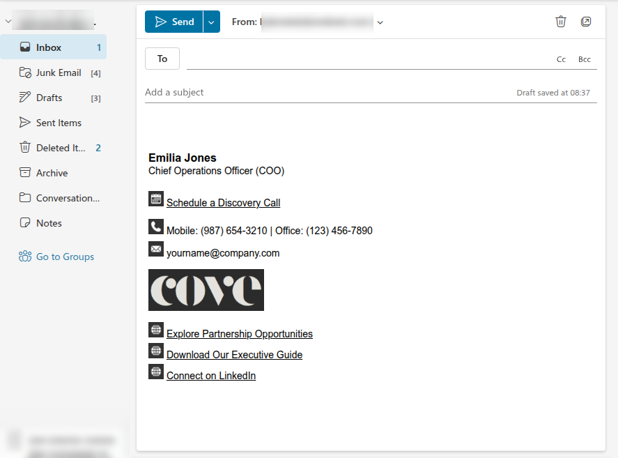 Issue with icon alignment with text in Outlook.